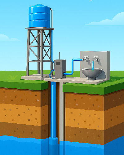 Electric Pump Borehole diagram