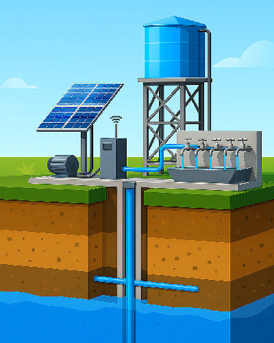 Solar Pump Borehole diagram